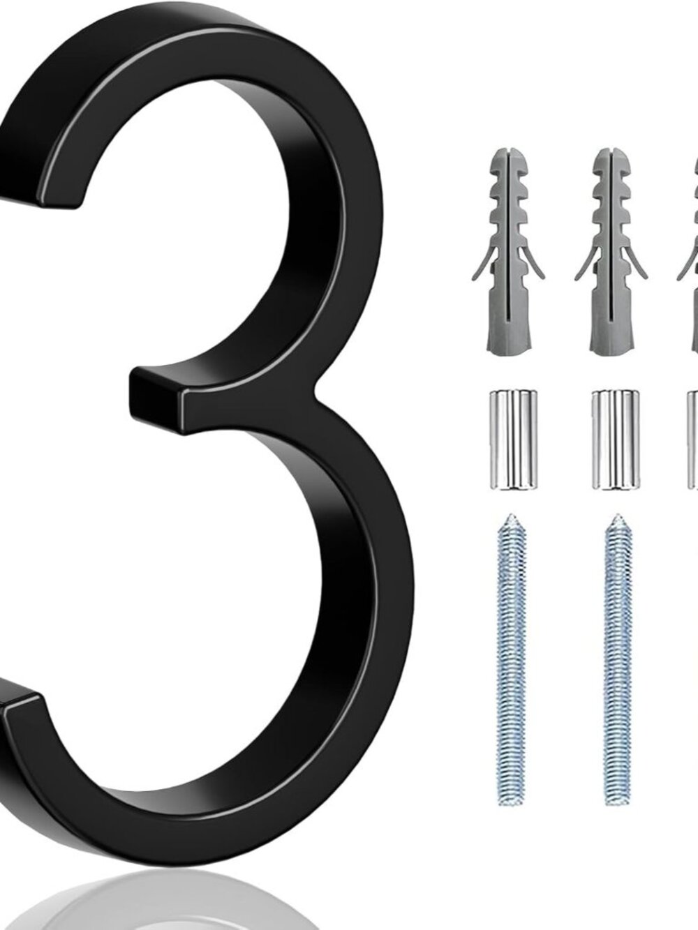 5" Floating Stainless Steel Address House Number 3